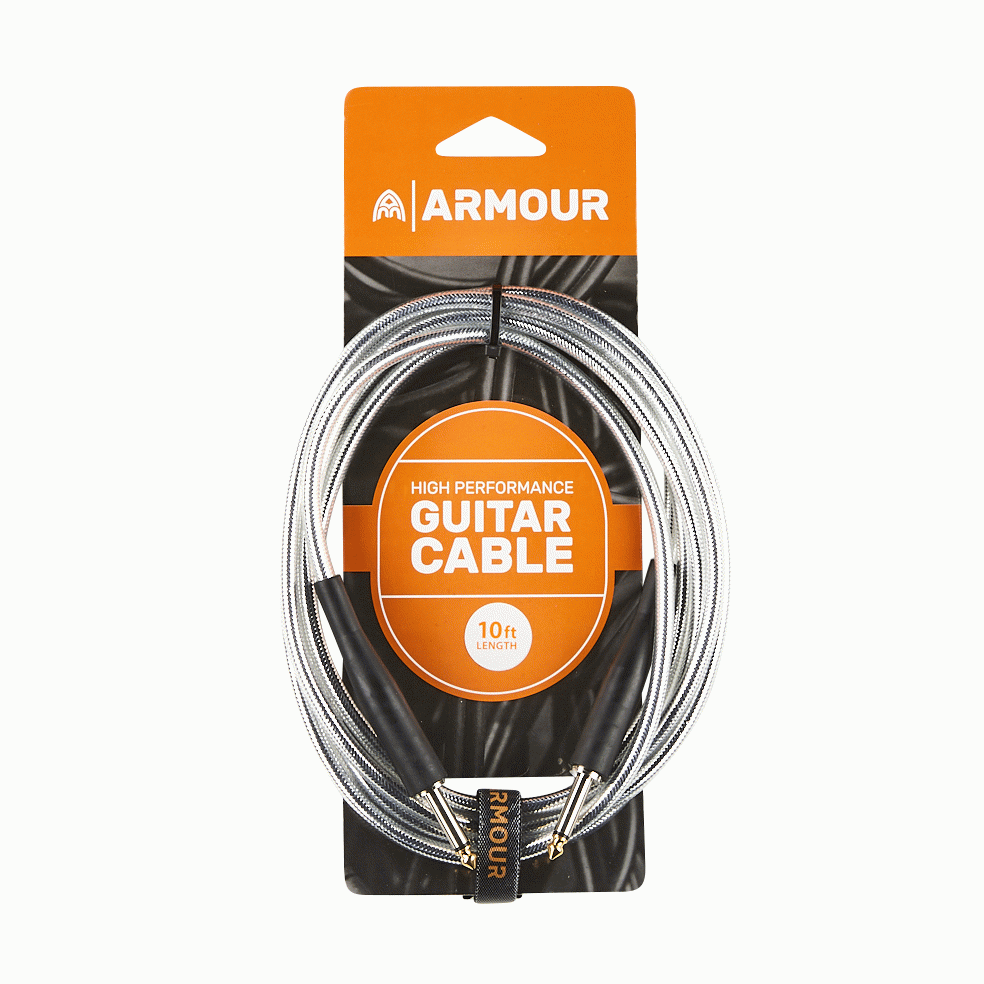 Armour GC10S Guitar 10 Foot Transparent Silver Lead - ARMOUR