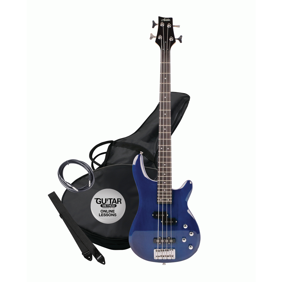 Ashton AB4TDB Bass Guitar in Blue - ASHTON