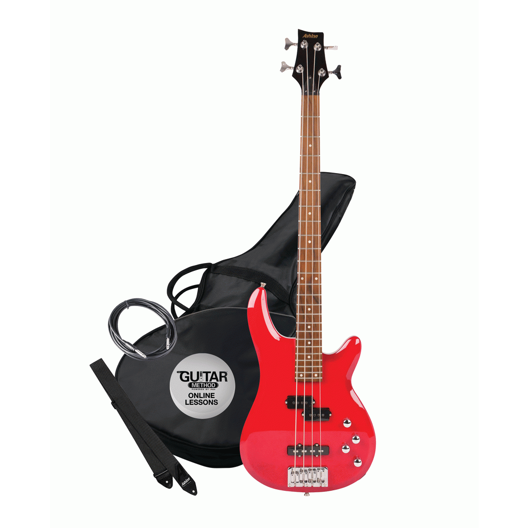 Ashton AB4TRD Bass Guitar in Red - ASHTON