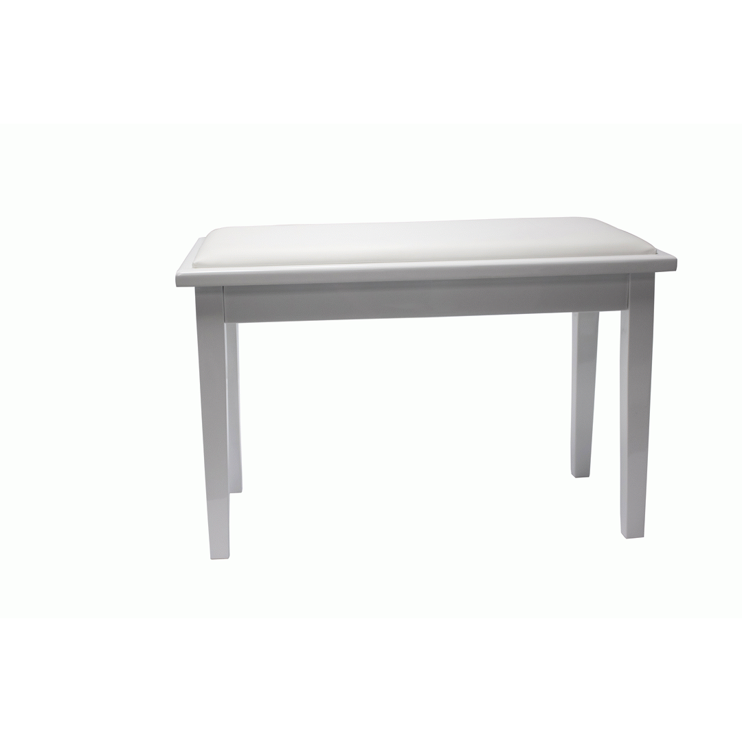 Beale BPB110WH Basic Duet Piano Bench with Storage in White - BEALE