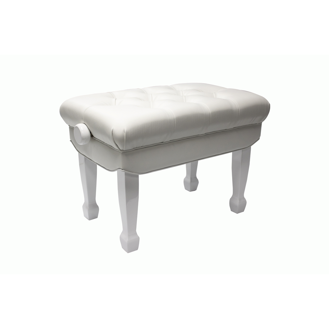 Beale BPB330WH Deluxe Grand Piano Bench in White - BEALE