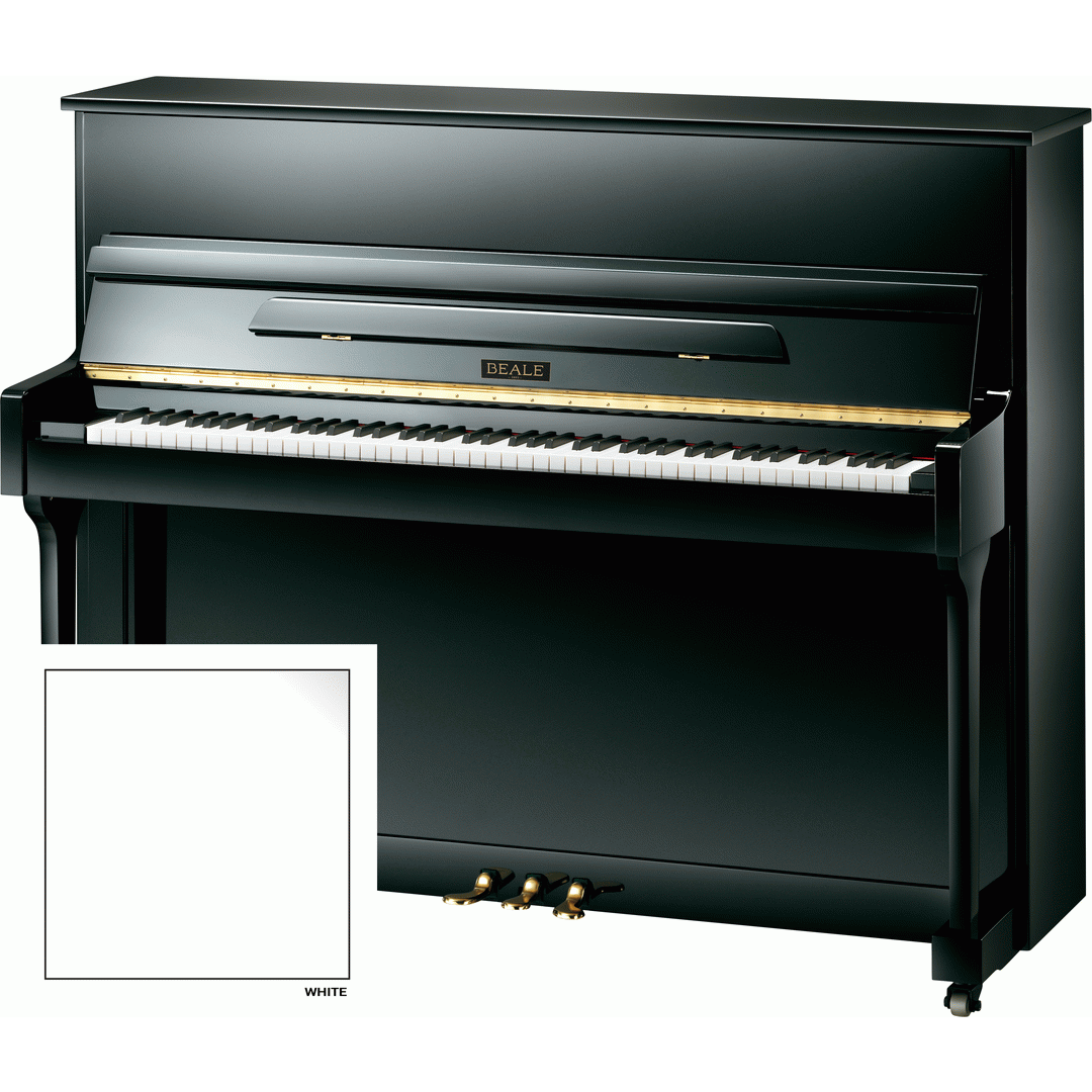 Beale UP118M Upright Piano Colour 12 White - BEALE