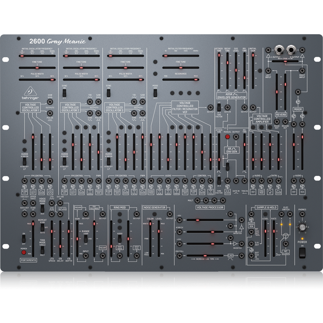 BEHRINGER 2600 GRAY MEANIE ANALOG SYNTH 8RU - BEHRINGER