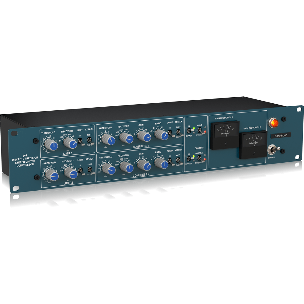 BEHRINGER 369 2 CHANNEL STEREO COMPRESSOR AND LIMITER - BEHRINGER