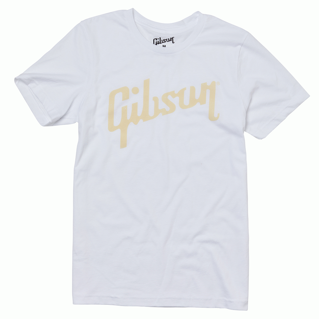 Gibson Distressed Logo Tee (White) Small - GIBSON