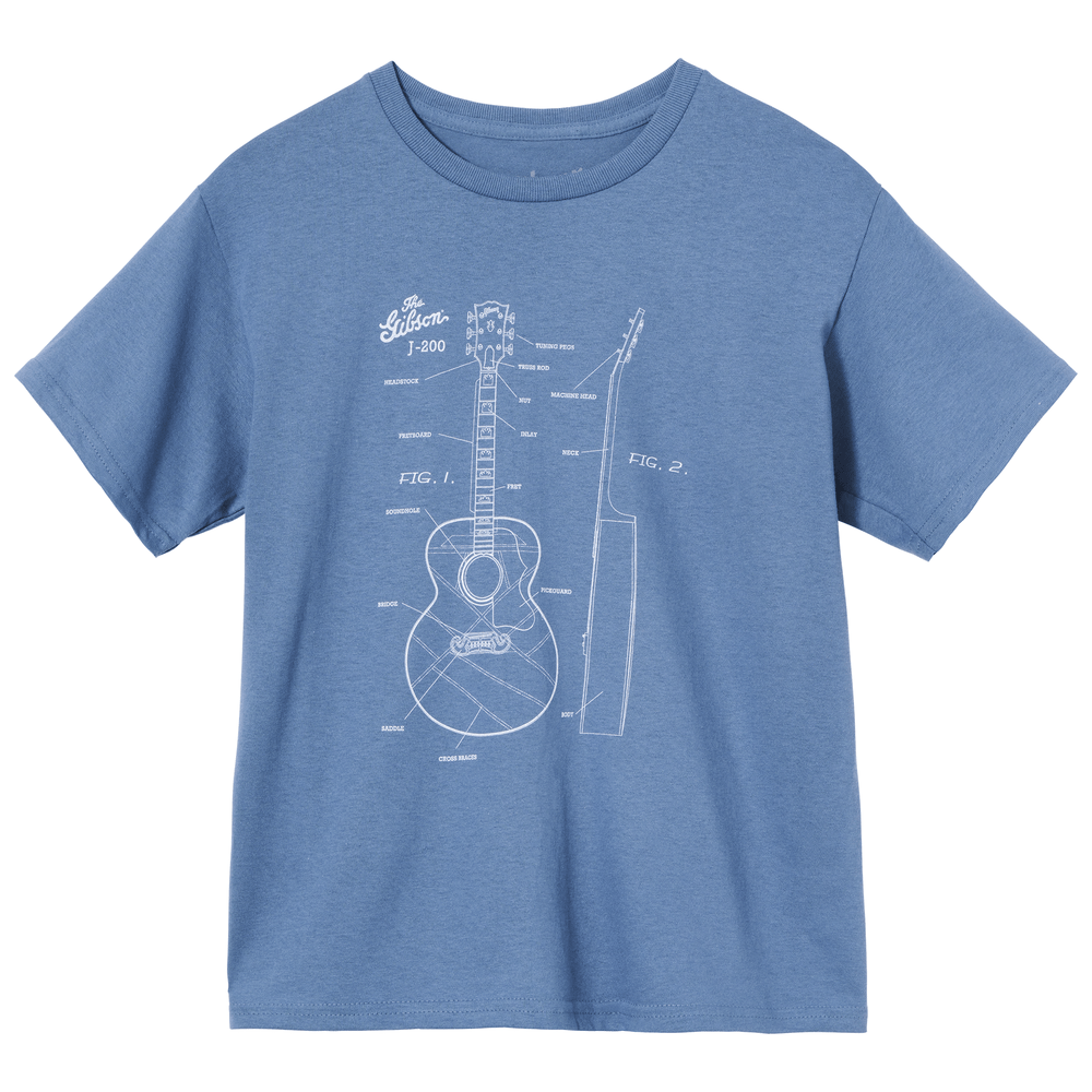GIBSON KID'S ACOUSTIC SCHEMATIC TEE INDIGO MEDIUM - GIBSON