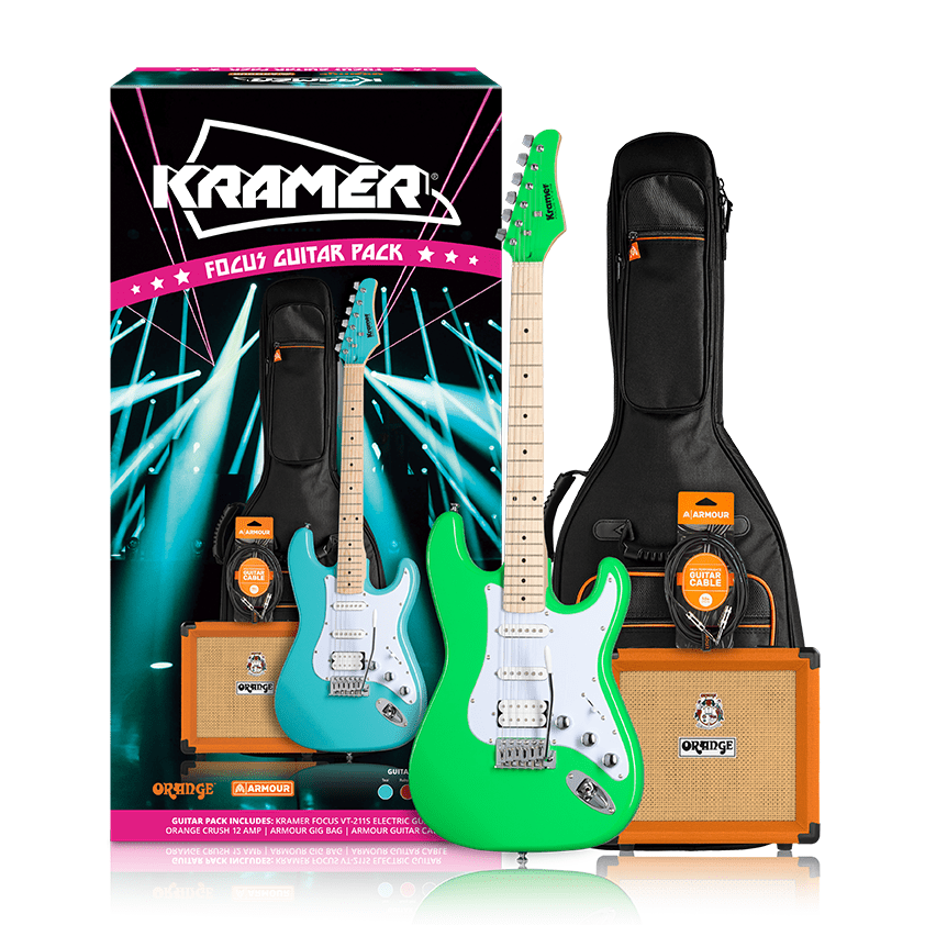 KRAMER FOCUS VT211 W/CRUSH & ACCES NEON GREEN - KRAMER