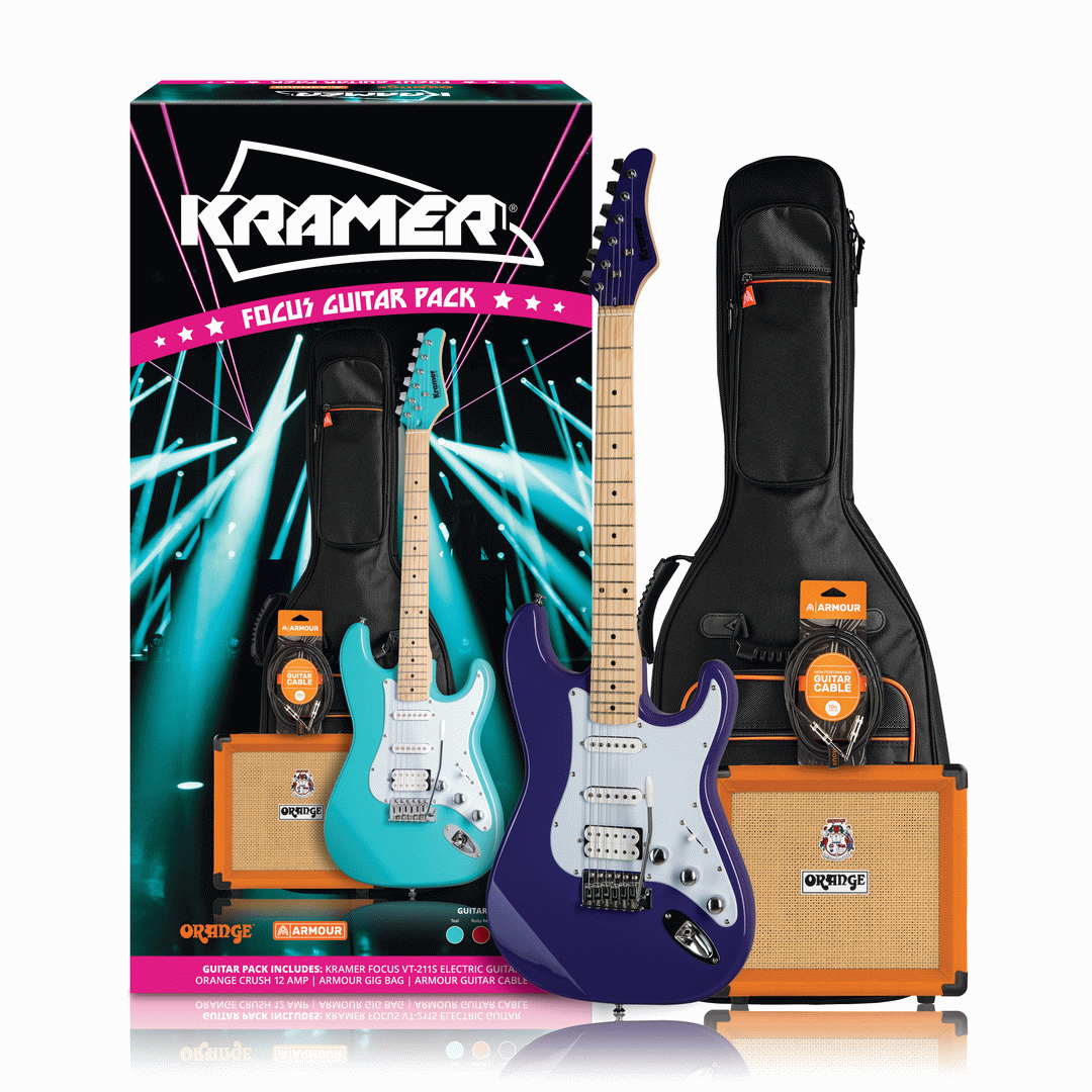 KRAMER FOCUS VT211S PURPLE W/ ORANGE CRUSH AND ACCESSORIES - KRAMER