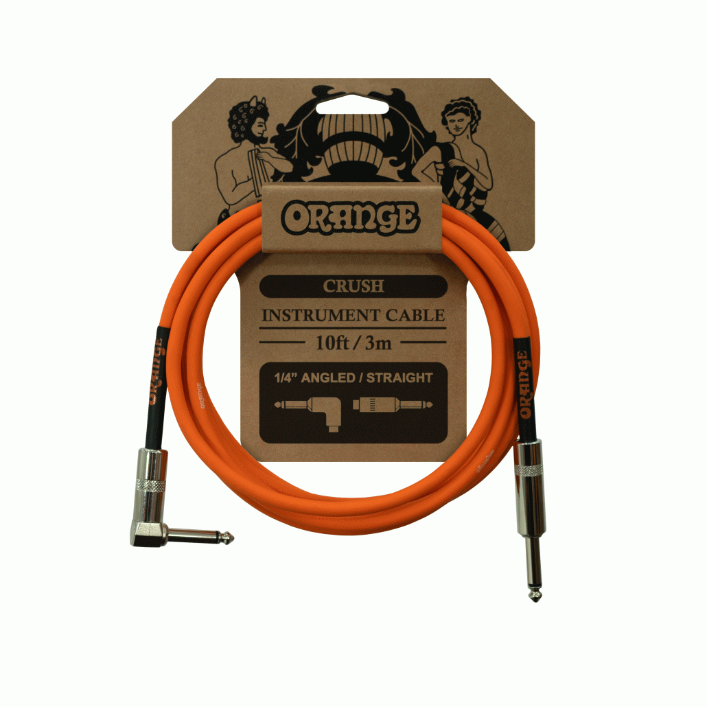 ORANGE CA035 CRUSH 10FT GUITAR CABLE ANGLED JACK - ORANGE