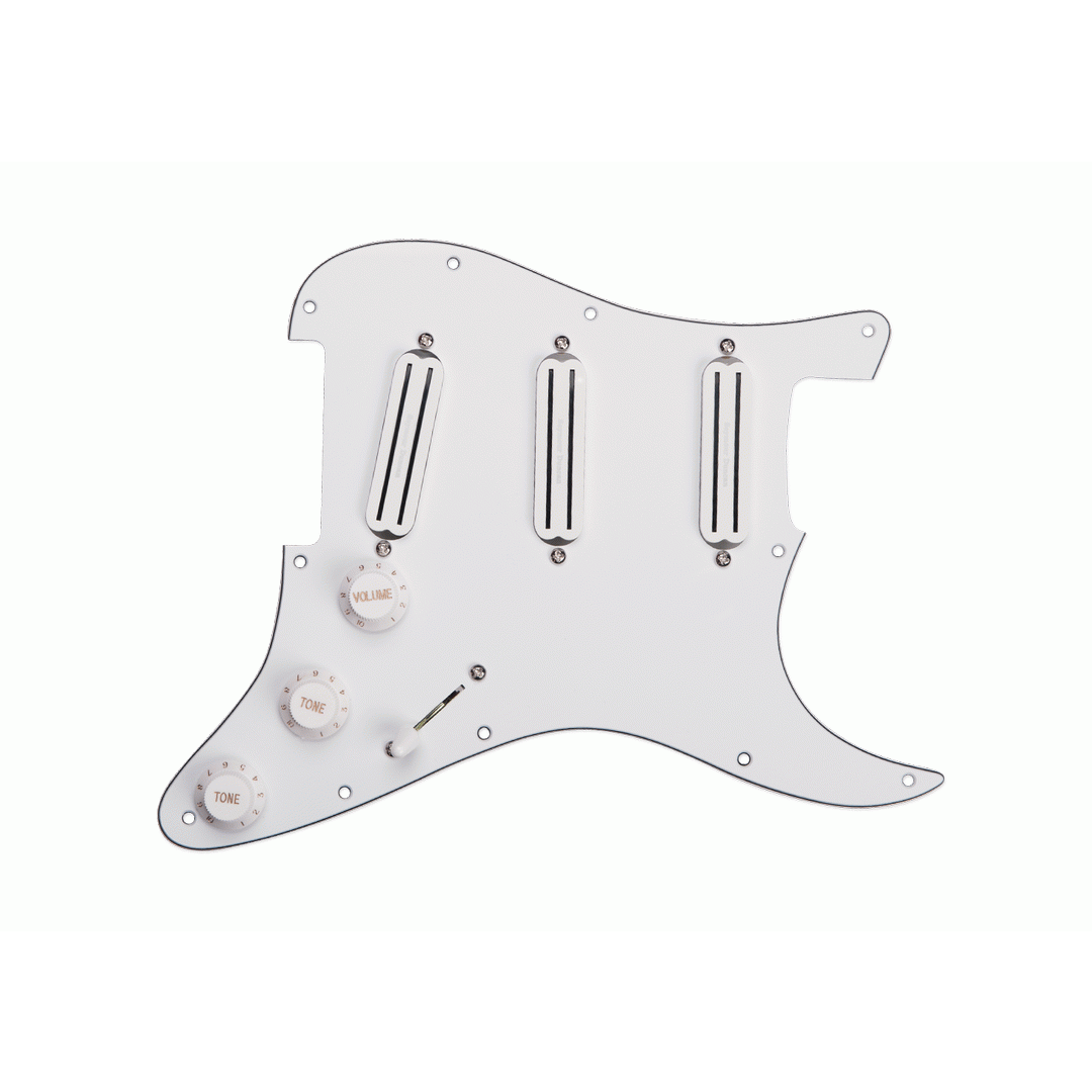 SD PICKGRD ASSY TRIPLE RAILS WHITE - SEYMOUR DUNCAN