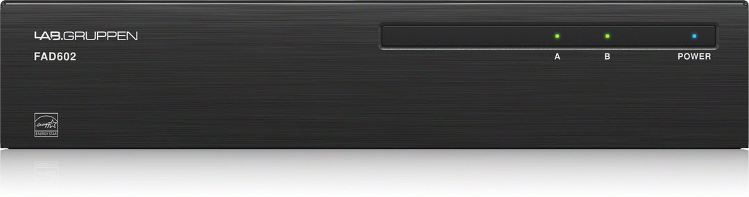 The LAB.GRUPPEN FAD602, 2 x 60 Watt Commercial Amplifier with Direct Drive Technology, Dante Networking and Energy Star Certification - LAB GRUPPEN