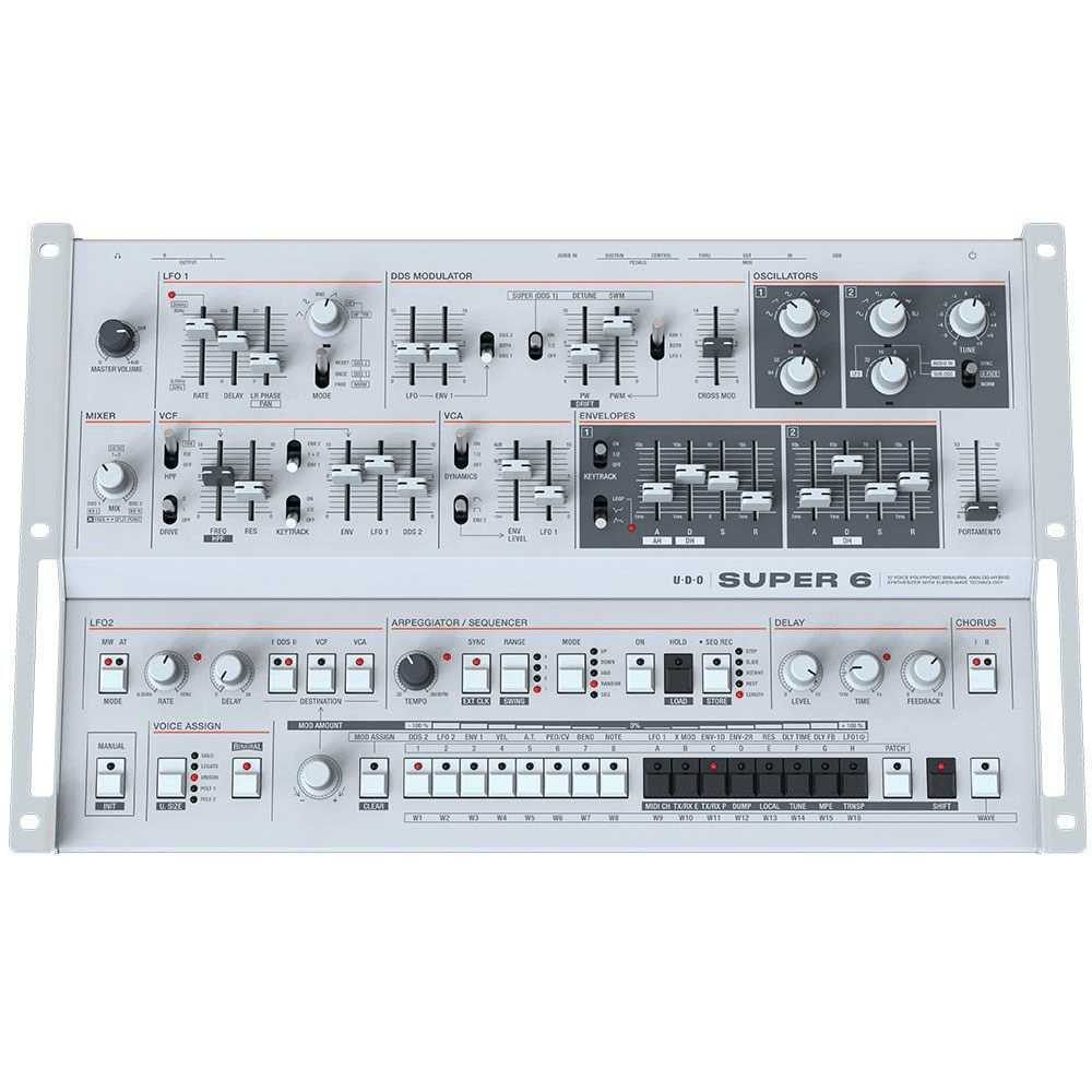 UDO Audio Super 6 12-Voice Polyphonic Analog-Hybrid Desktop Synthesizer