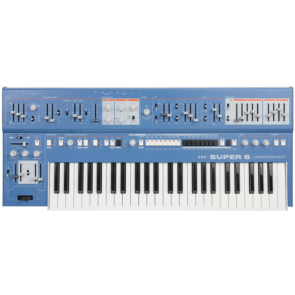 UDO SUPER 6 12 VOICE POLYPHONIC SYNTH BLUE - UDO AUDIO