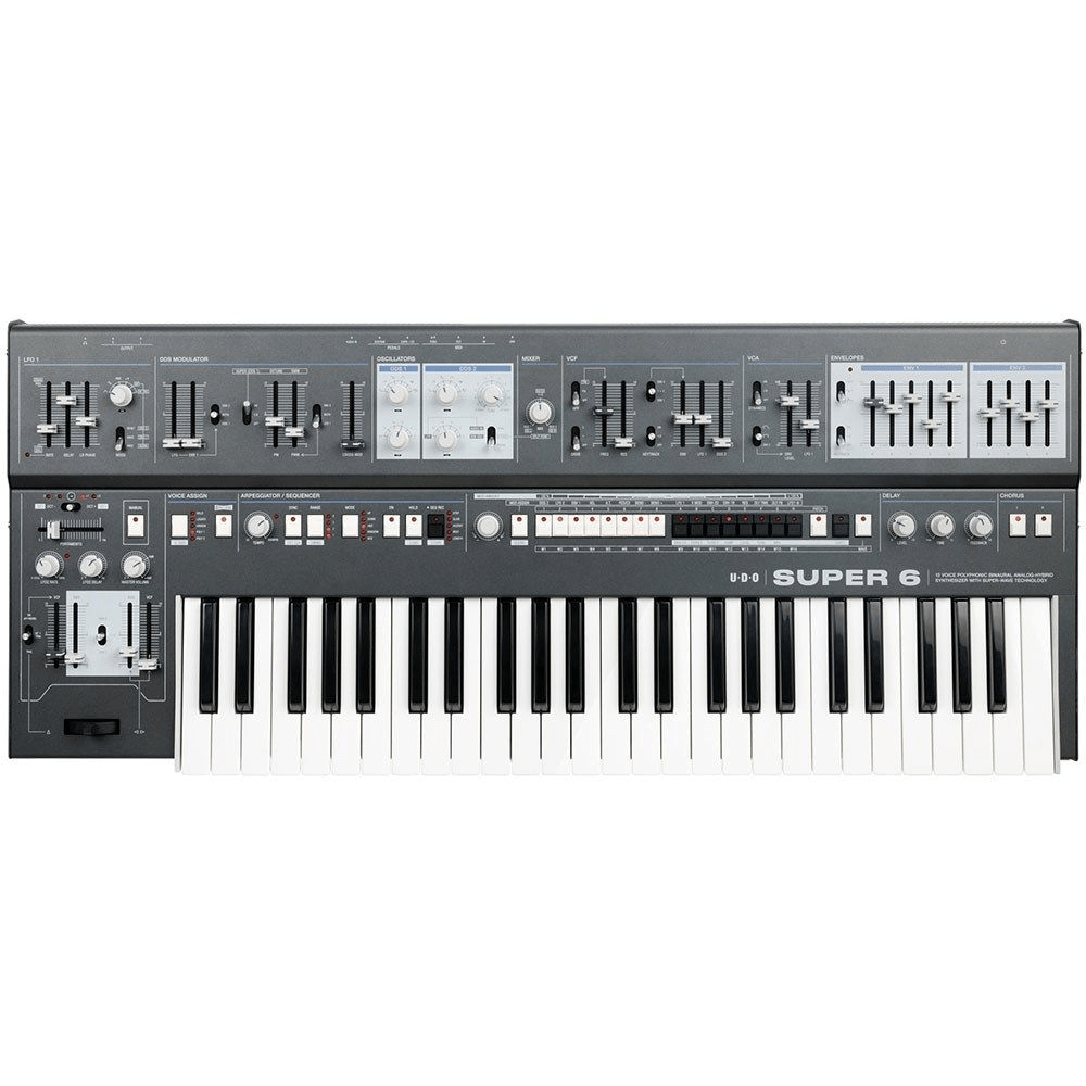 UDO SUPER 6 12 VOICE POLYPHONIC SYNTH GREY - UDO AUDIO